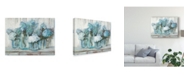 Trademark Global Carol Rowan Hydrangeas in Glass Jars Blue Canvas Art - 37" x 49"